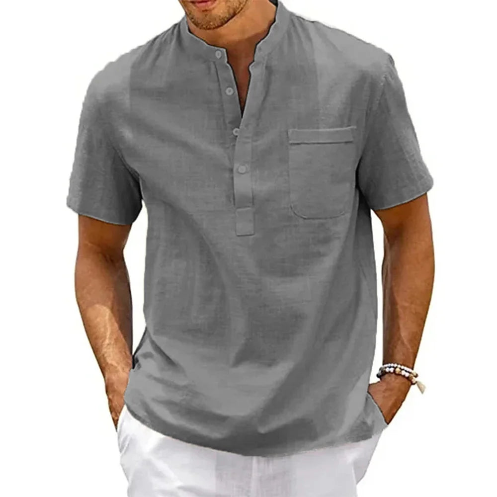 Cotton Linen Shirt Men