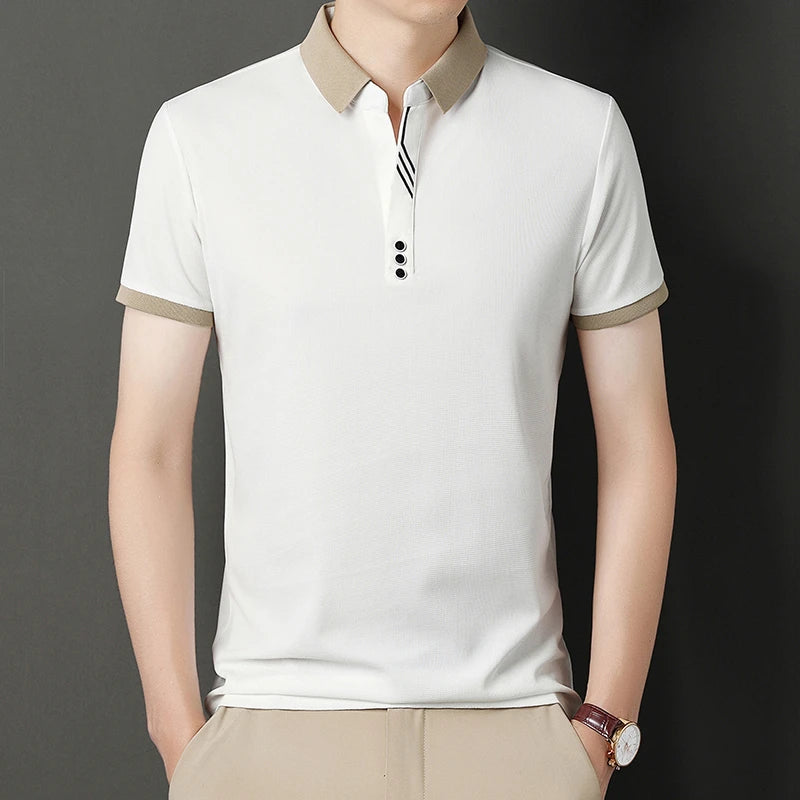 Men's Casual Short Sleeve Polo Shirt Summer Comfortable Top for Business And Leisure