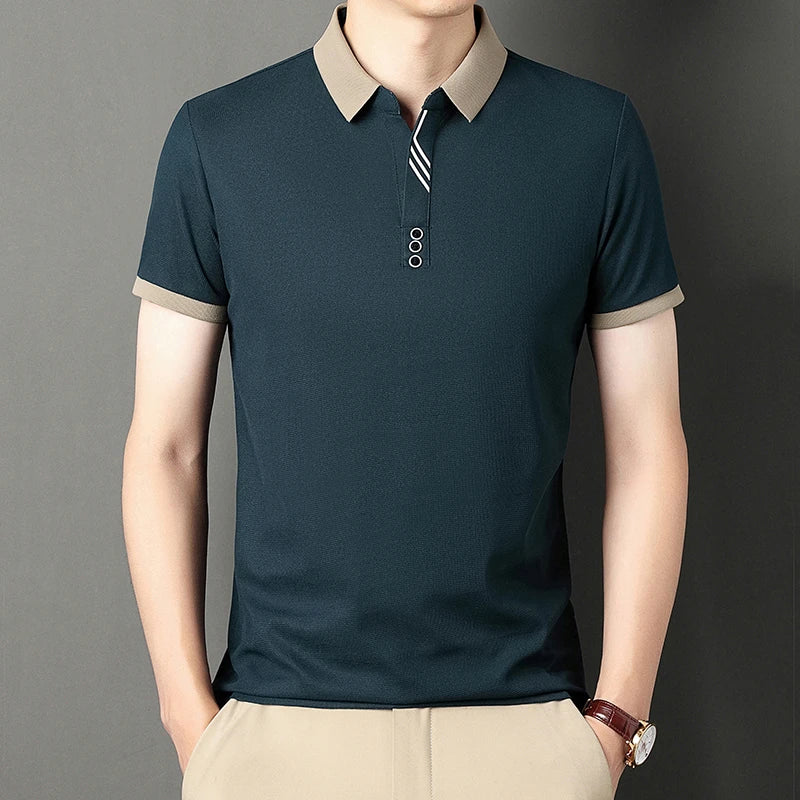 Men's Casual Short Sleeve Polo Shirt Summer Comfortable Top for Business And Leisure