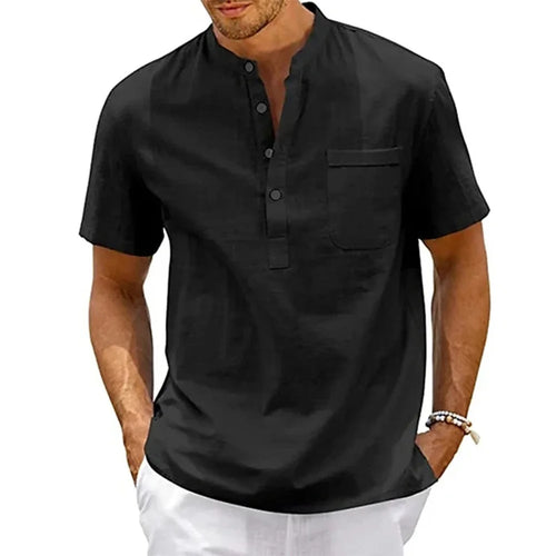 Cotton Linen Shirt Men