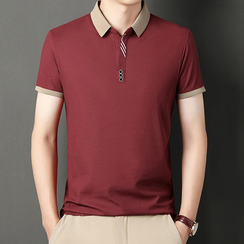 Men's Casual Short Sleeve Polo Shirt Summer Comfortable Top for Business And Leisure