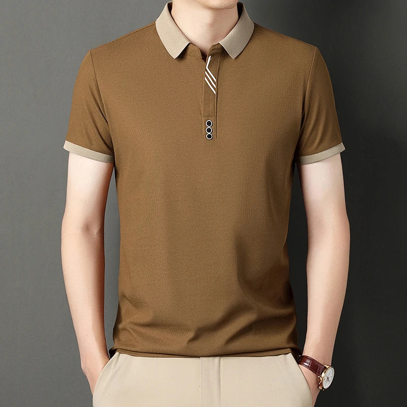 Men's Casual Short Sleeve Polo Shirt Summer Comfortable Top for Business And Leisure