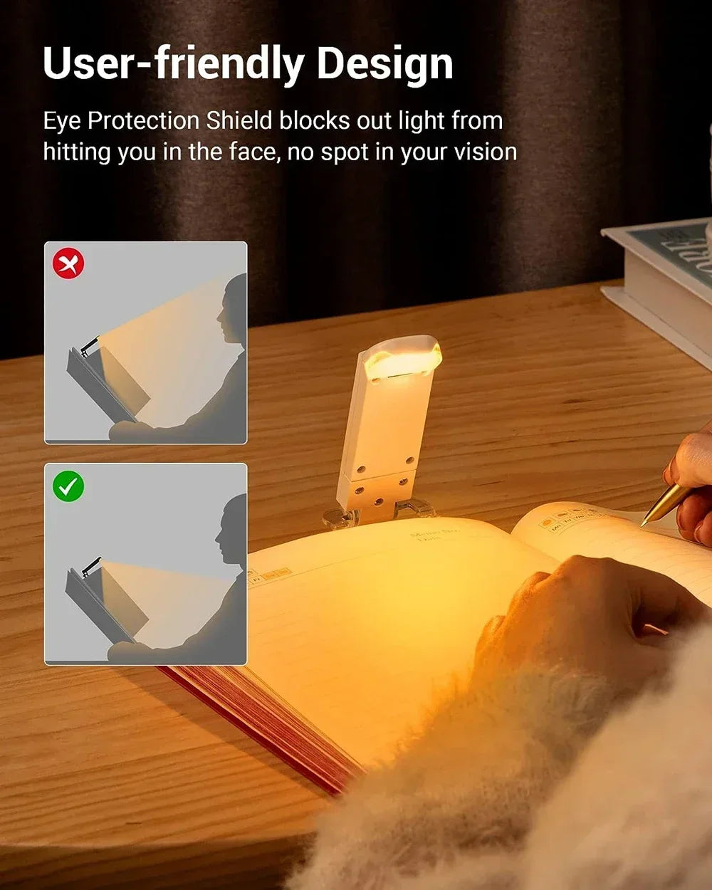 LED USB Rechargeable Book Light Reading Light Eye Protection Night Light Portable Clip Desk Light Bookmark Read Light Night Lamp